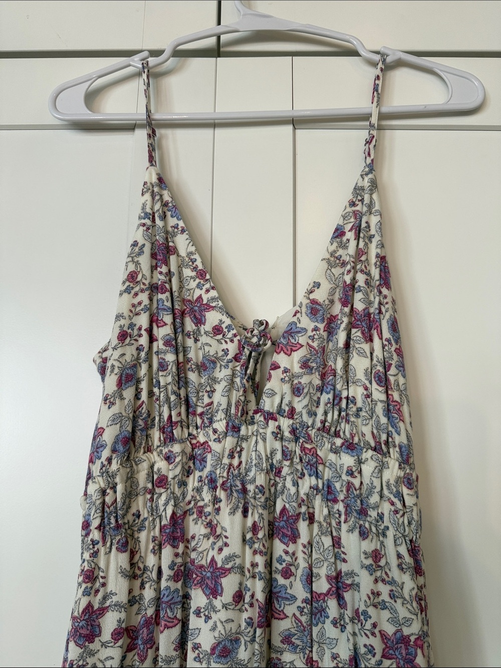 Z Supply Cream Maxi Dress with Purple Floral Print - Picture 2 of 8
